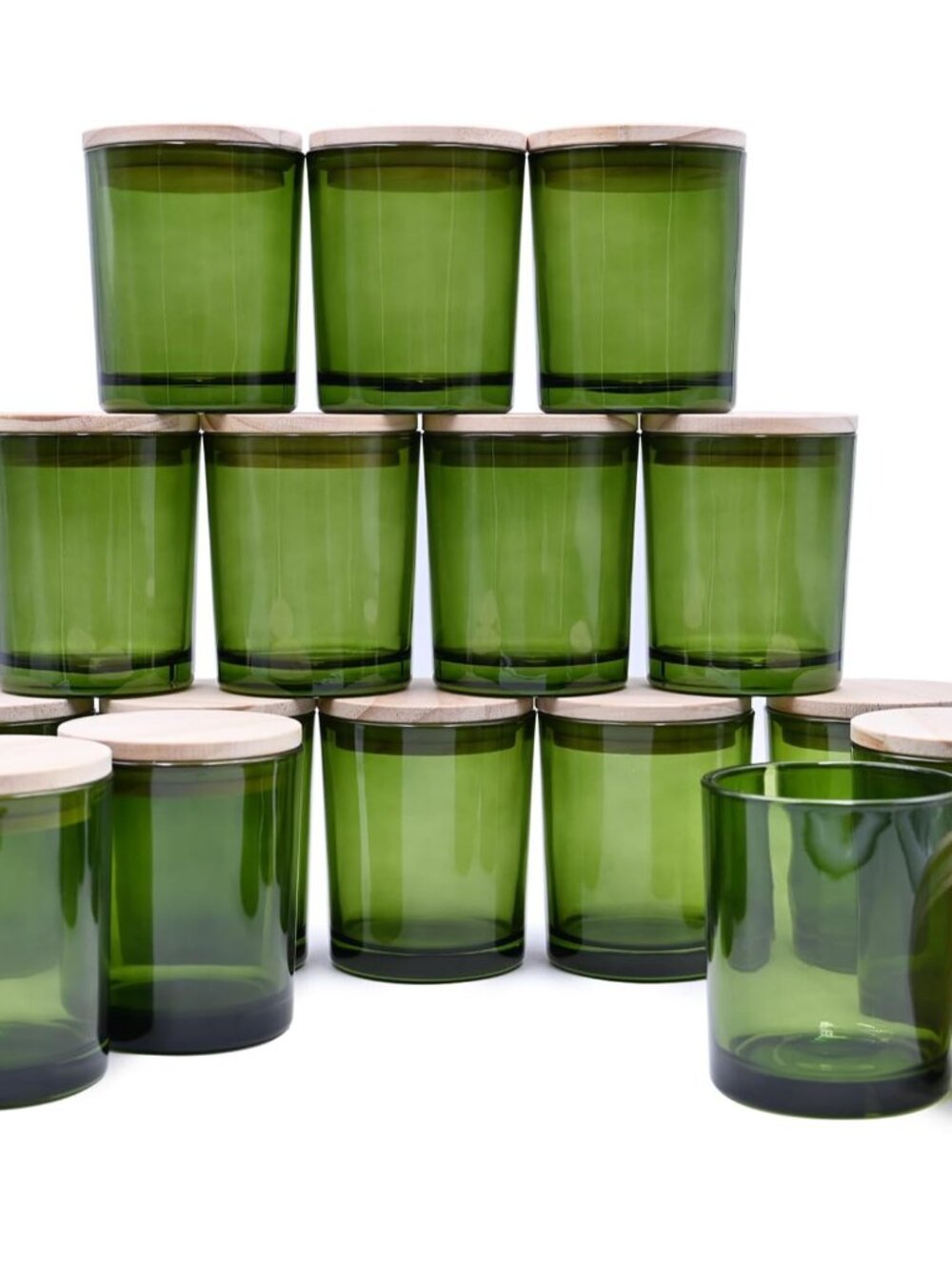 Thick Candle Jars for Making Candles 16 Pcs, 7 OZ Empty Jars with Wood Lids for